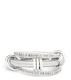 Spinelli Kilcollin Sterling Silver, Black Gold And Diamond Gemini Ring