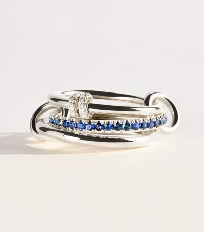Spinelli Kilcollin Sterling Silver, Diamond And Sapphire Raneth Ring In Metallic