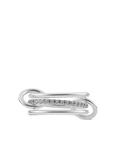 Spinelli Kilcollin Sterling Silver Diamond Sonny Link Ring In Metallic
