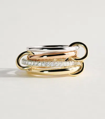 Spinelli Kilcollin Sterling Silver, Mixed Gold And Diamond Cancer Ring