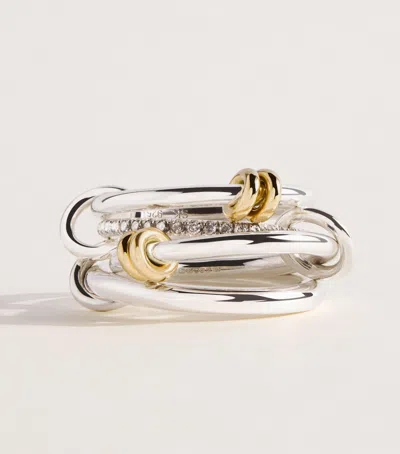 Spinelli Kilcollin Sterling Silver, Yellow Gold And Diamond Sagittarius Ring