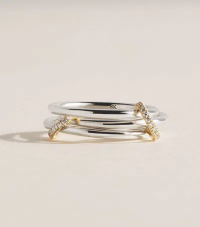 Spinelli Kilcollin Sterling Silver, Yellow Gold And Diamond Solarium Ring