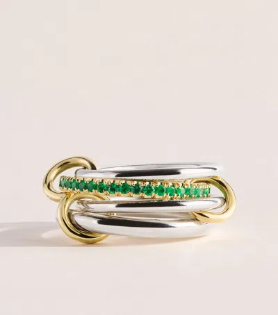 Spinelli Kilcollin Sterling Silver, Yellow Gold And Emerald Nimbus Ring In Metallic