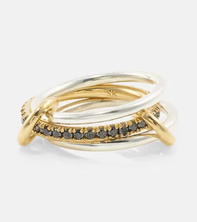 Spinelli Kilcollin Tigris 18kt Gold And Sterling Silver Ring With Black Diamonds In Multicoloured