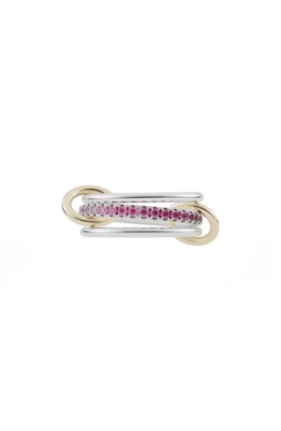 Spinelli Kilcollin Tigris Ombré Pink Sapphire Stack Ring In Silver