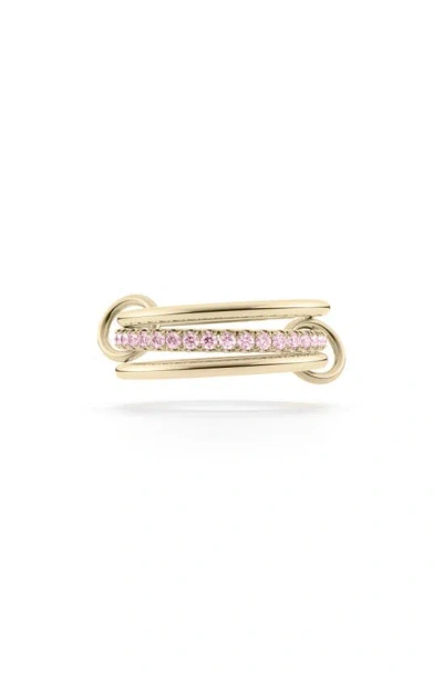 Spinelli Kilcollin Tigris Pavé Pink Sapphire Linked Rings In Yellow Gold