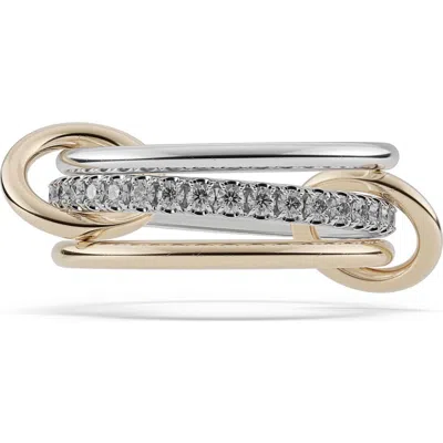 Spinelli Kilcollin Tigris Sg Gris Gray Diamond Stack Ring In Metallic