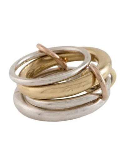 Pre-owned Spinelli Kilcollin Tri-color Four Link Rolling Ring In Multicolor