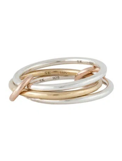 Pre-owned Spinelli Kilcollin Tri-tone Solarium Mx Ring In Multicolor
