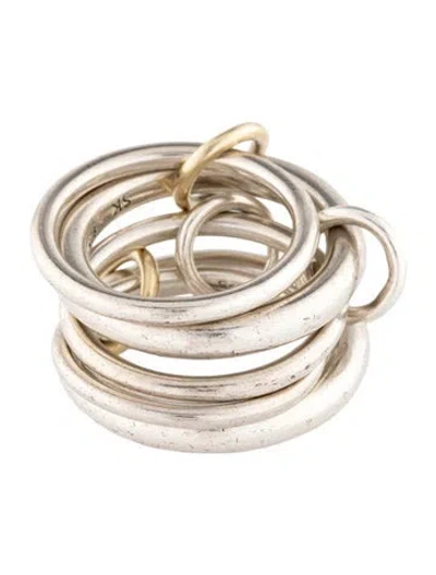 Pre-owned Spinelli Kilcollin Two-tone Aquarius 5 Band Ring In Multi