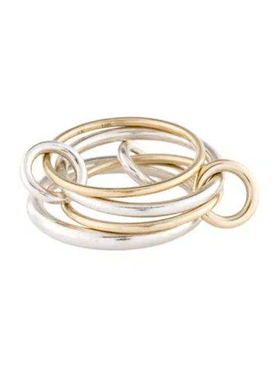 Pre-owned Spinelli Kilcollin Two-tone Cici Noir 4 Band Stacked Ring In Multi
