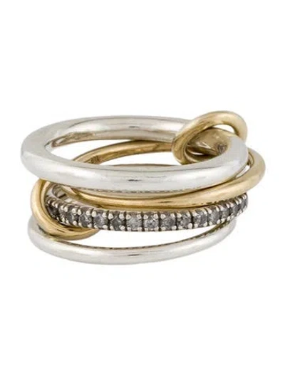 Pre-owned Spinelli Kilcollin Two-tone Diamond Multi-band Ring