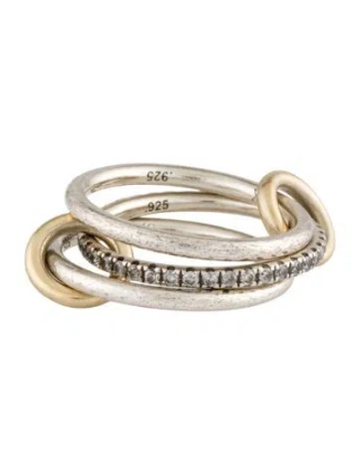 Pre-owned Spinelli Kilcollin Two-tone Diamond Sonny Ring In Multicolor