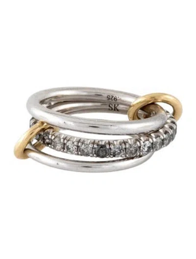 Pre-owned Spinelli Kilcollin Two-tone Diamond Sonny Ring In Multicolor