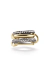 Spinelli Kilcollin Vega Linked Diamond Rings In Yellow Gold/ Rhodium