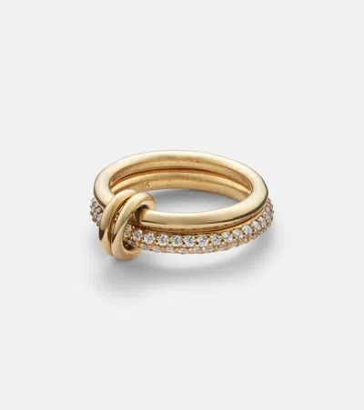 Spinelli Kilcollin Virgo 18kt Gold Linked Rings With White Diamonds In Yg