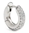 Spinelli Kilcollin White Gold And Diamond Macro Single Hoop Earring In Metallic