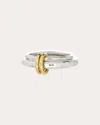 Spinelli Kilcollin Women's Agon Vulcan 18k Gold And Sterling Silver Linked Rings In Silver