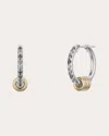 Spinelli Kilcollin Ara Sterling Silver Pave Diamond Hoop Earrings In Silver