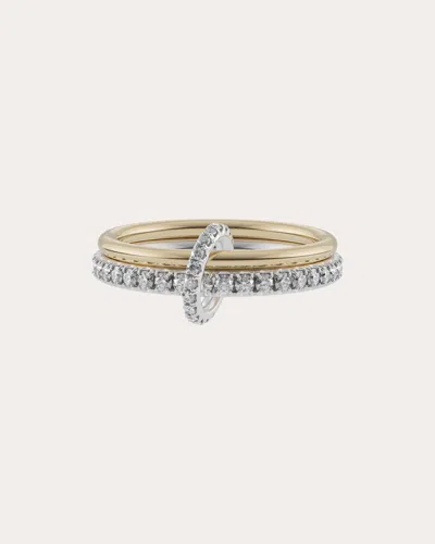 Spinelli Kilcollin Women's Astrid 18k Gold Sterling Silver And Diamond Linked Rings In Silver Gold