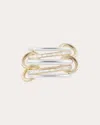 Spinelli Kilcollin Women's Salix 18k Gold Sterling Silver And Diamond Linked Rings In Gold/silver