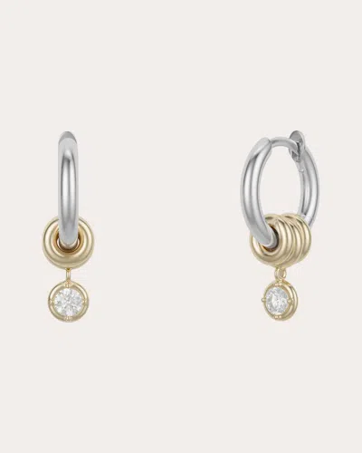 Spinelli Kilcollin Women's Diamond & 18k Gold Two-tone Zahra Hoop Earrings In Silver