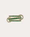 Spinelli Kilcollin Women's Isla 18k Gold Emerald And Diamond Linked Rings In Green