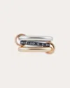 Spinelli Kilcollin Women's Libra 18k Two-tone Gold Sterling Silver And Diamond Linked Rings 18k Gold In Multicolor