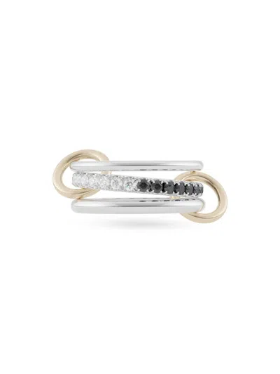 Spinelli Kilcollin Women's Petunia Eclipse Sterling Silver, 18k Yellow Gold & 1.20 Tcw Diamond Triple-band Ring In Silver Gold