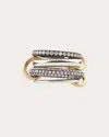 Spinelli Kilcollin Women's Vega 18k Gold Sterling Silver And Diamond Linked Rings In Multicolor