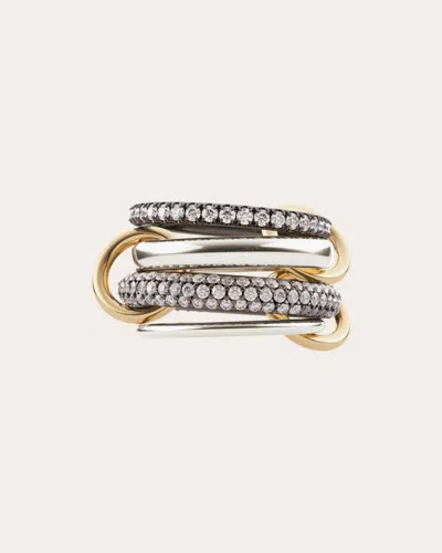 Spinelli Kilcollin Women's Vega 18k Gold Sterling Silver And Diamond Linked Rings In Multicolor