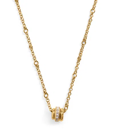 Spinelli Kilcollin Yellow Gold And Diamond Gravity Necklace