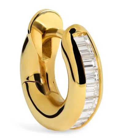 Spinelli Kilcollin Yellow Gold And Diamond Mini Single Hoop Earring