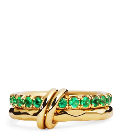 Spinelli Kilcollin Yellow Gold And Emerald Vetra Vulcan Ring