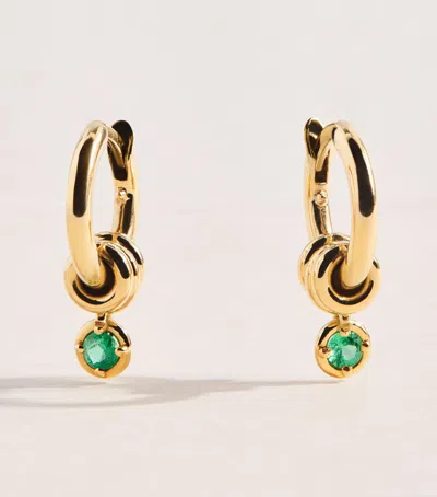 Spinelli Kilcollin Yellow Gold And Emerald Zahra Hoop Earrings