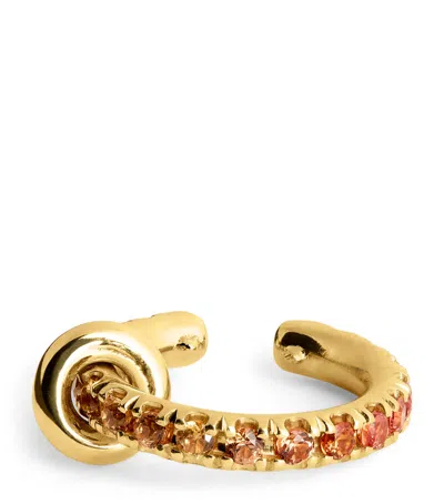 Spinelli Kilcollin Yellow Gold And Sapphire Elara Single Ear Cuff