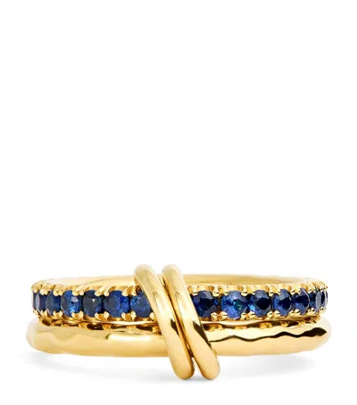 Spinelli Kilcollin Yellow Gold And Sapphire Vetra Vulcan Ring In Brown