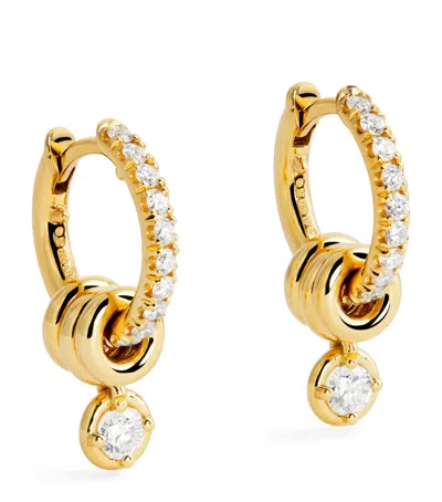 Spinelli Kilcollin Yellow Gold And White Diamond Zahra Hoop Earrings