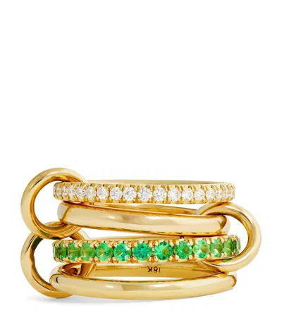 Spinelli Kilcollin Yellow Gold, Diamond And Emerald Halley Ring