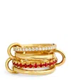 Spinelli Kilcollin Yellow Gold, Diamond And Ruby Haley Ring In Gold