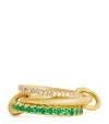 Spinelli Kilcollin Yellow Gold, Emerald And Diamond Norah Ring In Gold