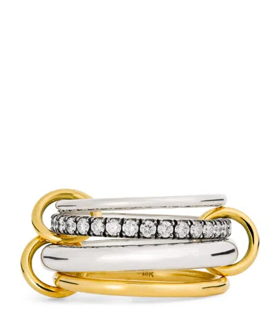 Spinelli Kilcollin Yellow Gold, Sterling Silver And Diamond Janssen Ring