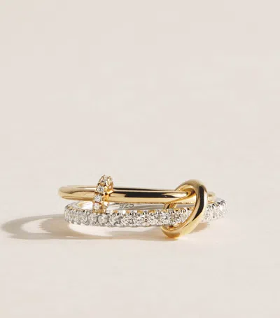 Spinelli Kilcollin Yellow Gold, Sterling Silver And Pavé Diamond Virgo Ring