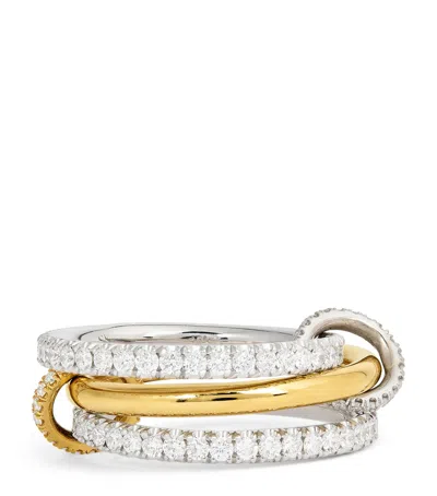 Spinelli Kilcollin Yellow, White Gold And Diamond Esme Ring In Brown