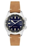 Spinnaker Bradner Automatic Leather Strap Watch, 42mm In Blue