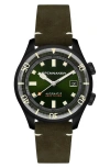 Spinnaker Bradner Automatic Leather Strap Watch, 42mm In Green