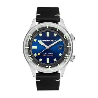 Spinnaker Bradner Men's Automatic Atlantic Blue Watch In Black