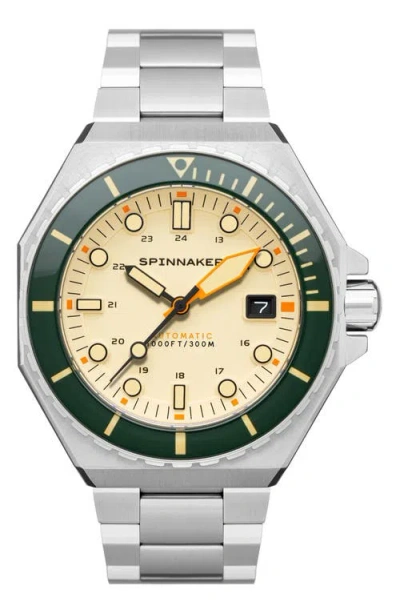 Spinnaker Dumas Automatic Bracelet Watch, 44mm In Cream/silver