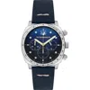 Spinnaker Hull Chronograph Leather Strap Watch, 42mm In Blue