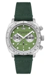 Spinnaker Hull Chronograph Leather Strap Watch, 42mm In Green